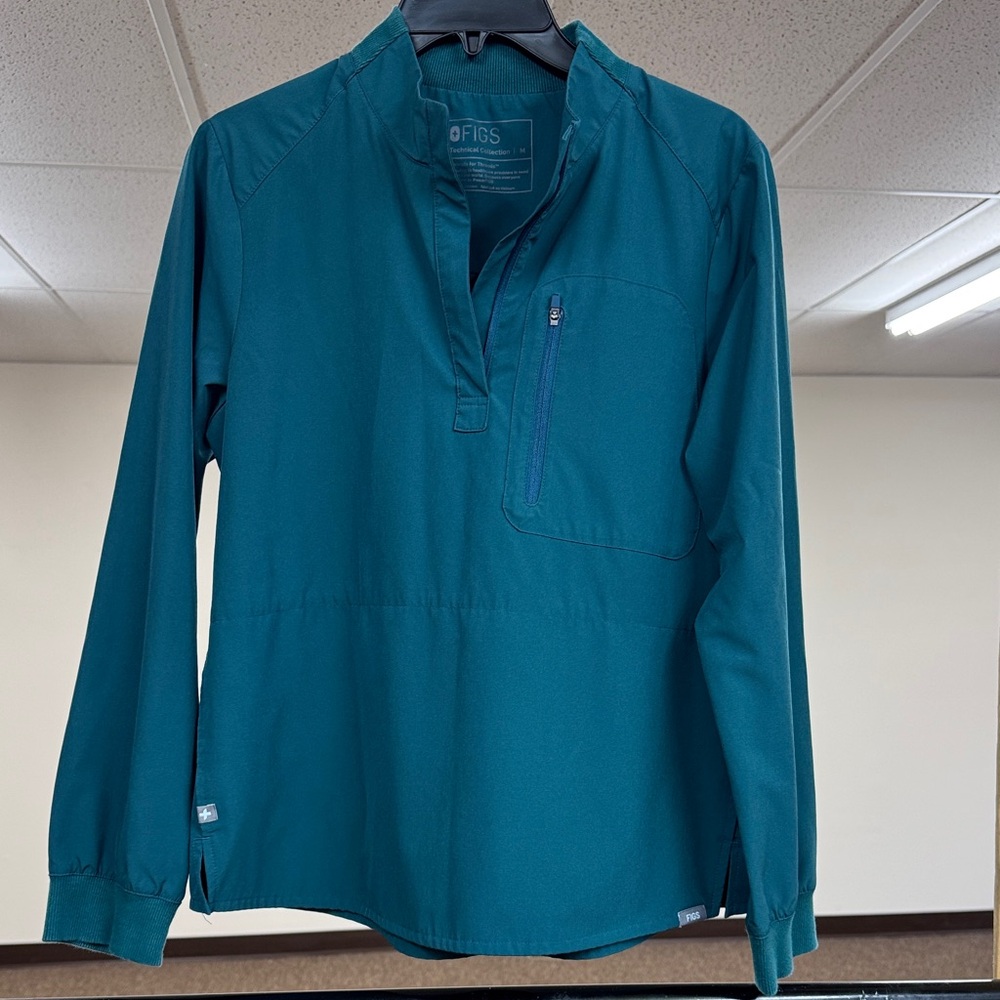 Figs Deep Teal Shirt Jacket